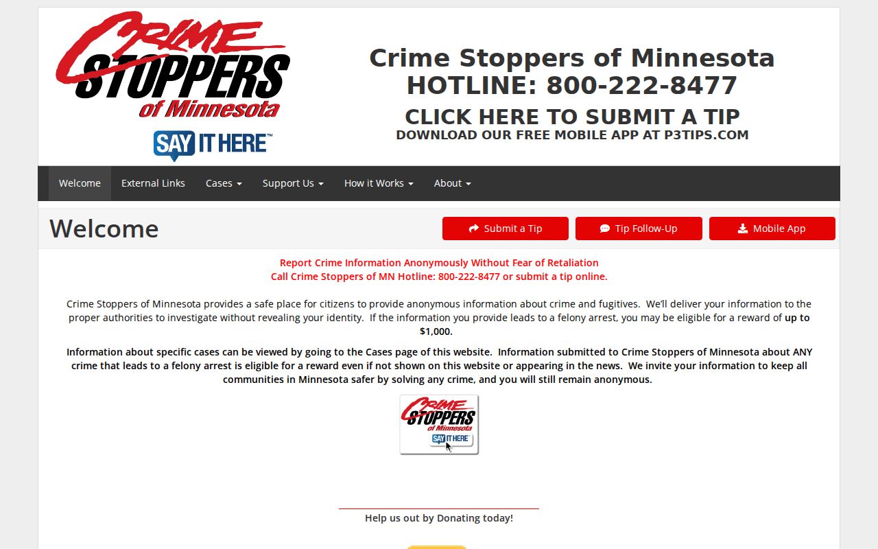 Houston County most wanted tips: Crime Stoppers of Minnesota hotline page